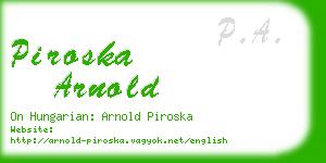 piroska arnold business card